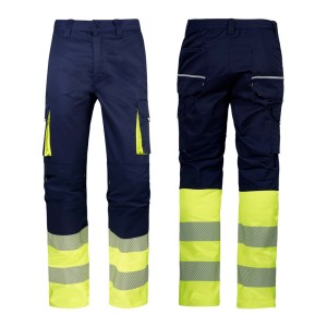 CALÇA MULTIBOLSOS AMARELO AV/AZUL MARINHO WR.2.154